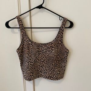 Forever 21 Cropped Cheetah Tank Top